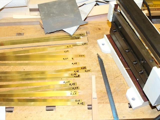 Brass strips for the reeds